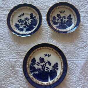 VTG Real Old Willow By Booths Double Phoenix Nikko Ironstone Japan 3 small plat